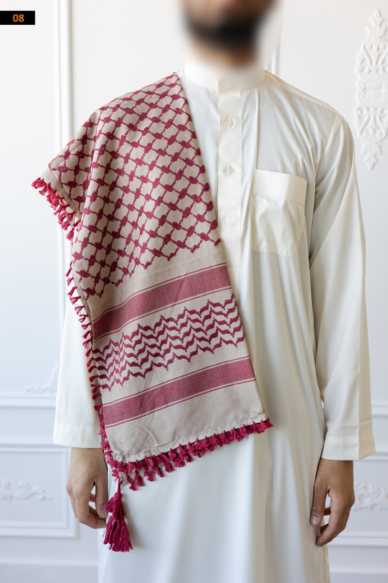 Red Tassles and Stitch Imamah (8 Colours) (B76)
