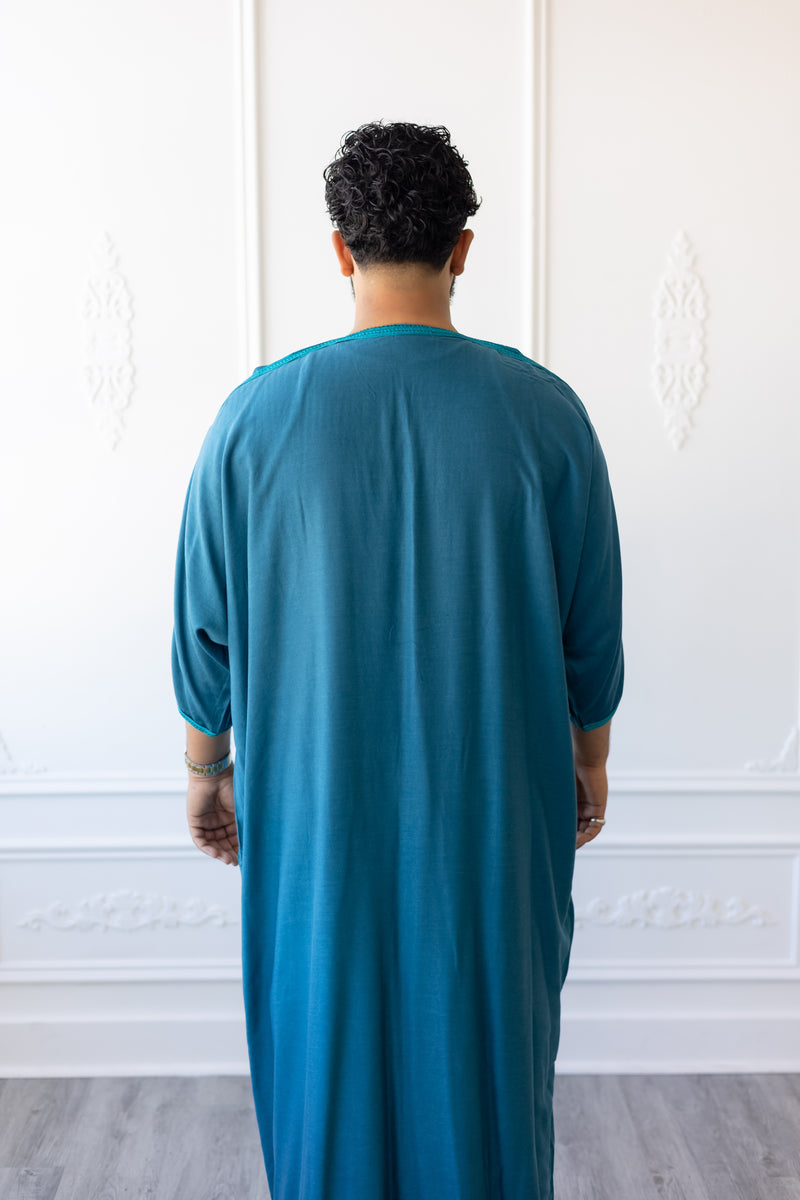 Sultan Moroccan 3/4 Sleeve Thobe (Sapphire)
