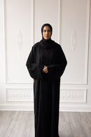 Floral Ember Glam Abaya - Black