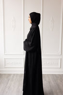 Floral Ember Glam Abaya - Black