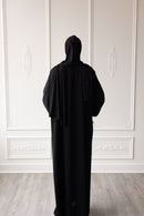 Floral Ember Glam Abaya - Black