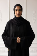 Floral Ember Glam Abaya - Black
