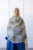 New Printed Chiffon Hijab - Olive Patch