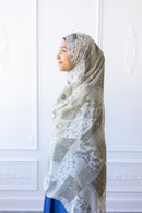 New Printed Chiffon Hijab - Olive Patch
