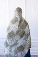 New Printed Chiffon Hijab - Olive Patch