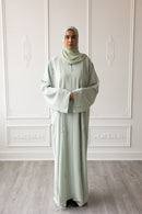 Petal Weave Glam Abaya –  Mint