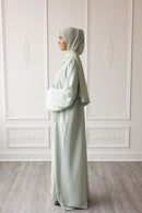 Petal Weave Glam Abaya –  Mint