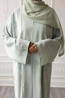Petal Weave Glam Abaya –  Mint