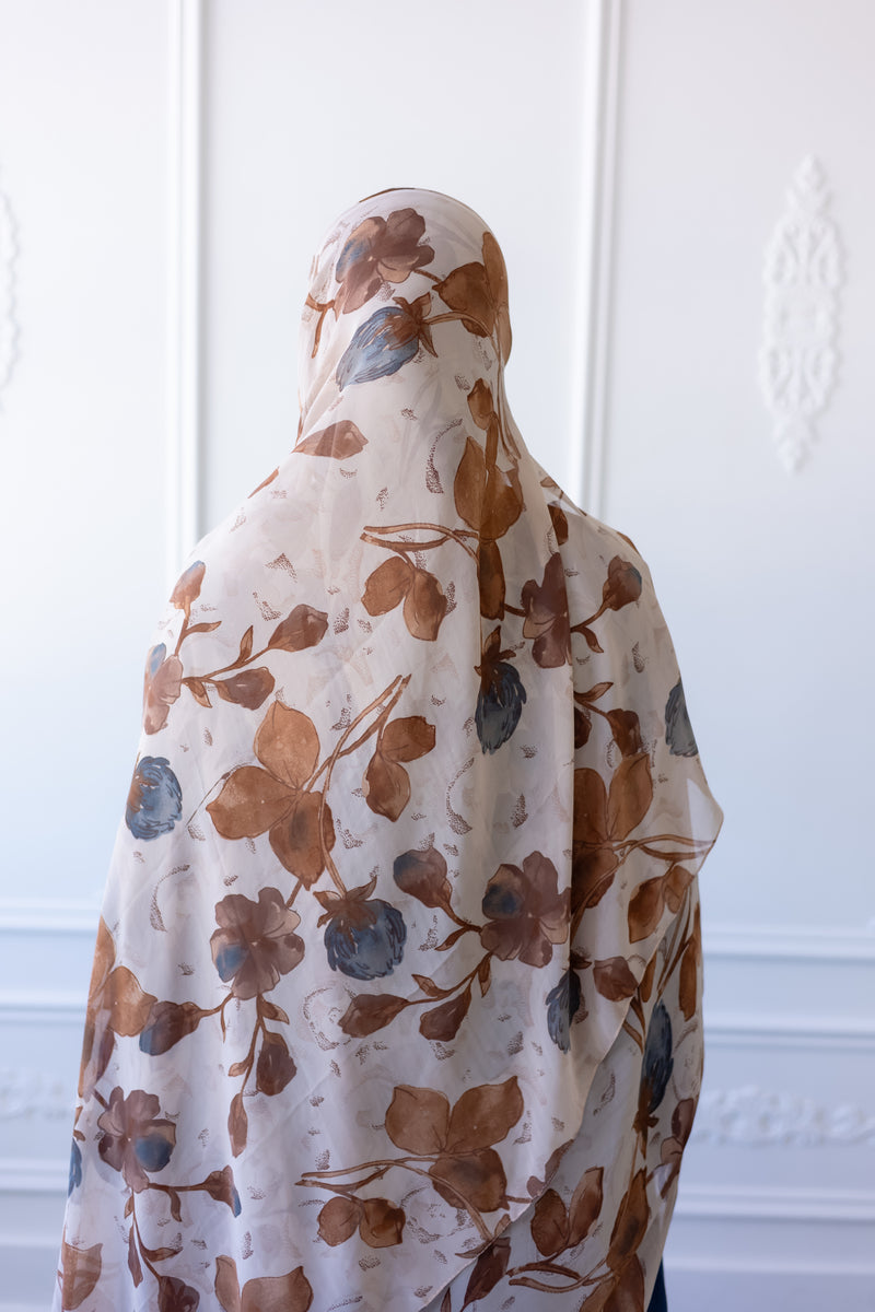 New Printed Chiffon Hijab - Autumn Bloom