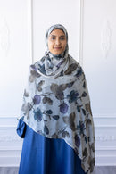 New Printed Chiffon Hijab - Violet Ash