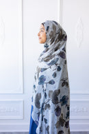New Printed Chiffon Hijab - Violet Ash
