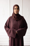 Floral Ember Glam Abaya - Coffee Brown