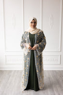 Rahma Bloom Glam Abaya – Navy Green