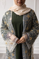 Rahma Bloom Glam Abaya – Navy Green