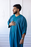 Sultan Moroccan 3/4 Sleeve Thobe (Sapphire)
