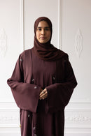 Petal Weave Glam Abaya – Coffee Brown