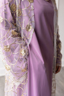 Rahma Bloom Glam Abaya – Dusty Pink