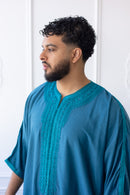 Sultan Moroccan 3/4 Sleeve Thobe (Sapphire)