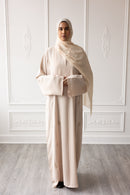 Floral Ember Glam Abaya - Beige