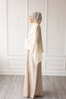 Floral Ember Glam Abaya - Beige