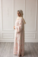 Noor Petal Glam Abaya – Peach