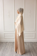 Sawda Textured Crepe Abaya (Sahara Nude)