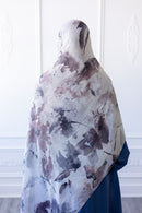 New Printed Chiffon Hijab - Smoky Petal