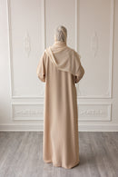 Sawda Textured Crepe Abaya (Sahara Nude)