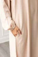 Sawda Textured Crepe Abaya (Sahara Nude)