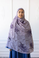 New Printed Chiffon Hijab - Lavender Twilight