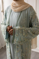 Couture Glam Abaya - Sage Crystal