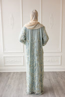Couture Glam Abaya - Sage Crystal