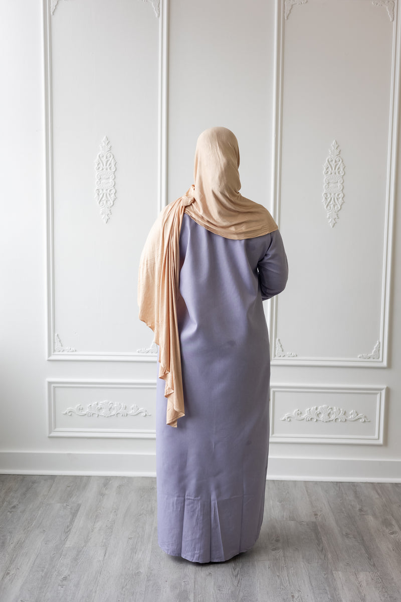 Linen Embroidered Sleeve Vine Design (Wisteria)