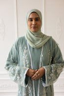 Couture Glam Abaya - Pearl Green