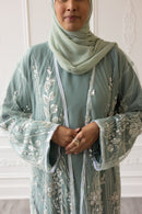 Couture Glam Abaya - Pearl Green