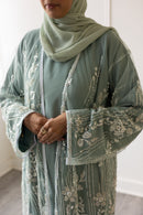 Couture Glam Abaya - Pearl Green