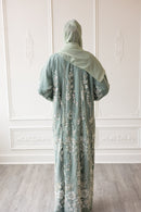 Couture Glam Abaya - Pearl Green
