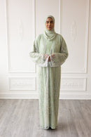 Couture Glam Abaya - Pistachio Pearl