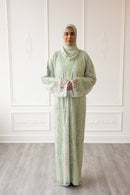 Couture Glam Abaya - Pistachio Pearl