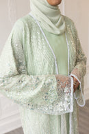 Couture Glam Abaya - Pistachio Pearl