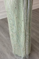 Couture Glam Abaya - Pistachio Pearl
