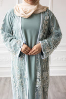 Couture Glam Abaya - Ethereal Mint