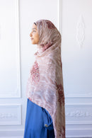 New Printed Chiffon Hijab - Rustic Rose (Glitter)
