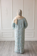 Couture Glam Abaya - Aqua Blossom