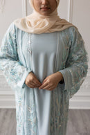Couture Glam Abaya - Aqua Blossom