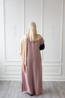 Inner Half Sleeved Slip Dress Only (Rose Water) Textured Nida