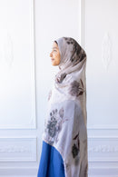 New Printed Chiffon Hijab - Frosted Bloom
