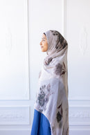 New Printed Chiffon Hijab - Frosted Bloom