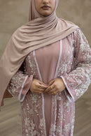 Couture Glam Abaya - Dusty Pink