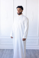 Saudi Collared Thobe Jubbah - Hamza Collection (White)